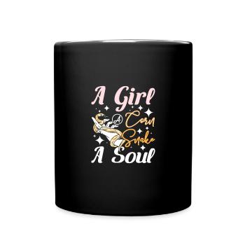A girl a corn snake a soul - Tasse einfarbig - Schwarz - Vorne