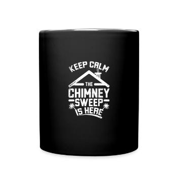 Keep calm the chimney sweep is here - Tasse einfarbig - Schwarz - Vorne