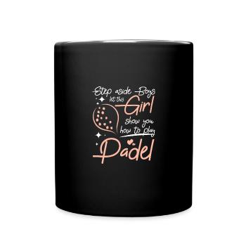 Laissez cette fille vous montrer comment jouer au padel - Mug uni - noir - Devant