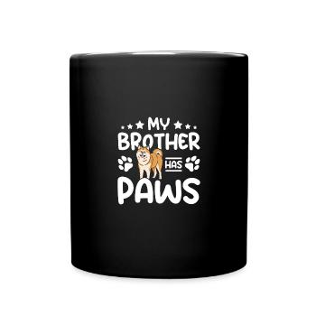My Akita brother has paws - Full Colour Mug - black - Front