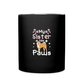 My Akita sister has paws - Full Colour Mug - black - Front