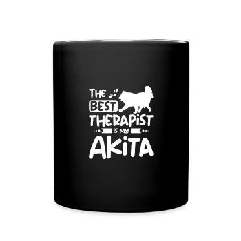 The best therapist is my akita - Full Colour Mug - black - Front