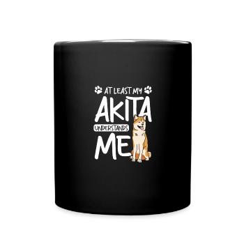 At least my akita understands me - Full Colour Mug - black - Front