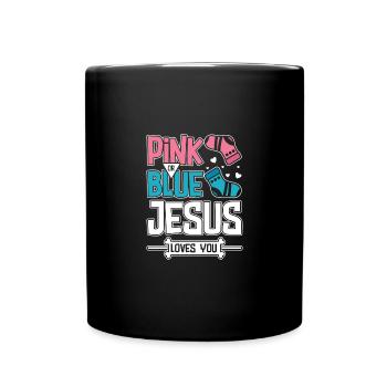 Pink or blue jesus loves you - Tasse einfarbig - Schwarz - Vorne