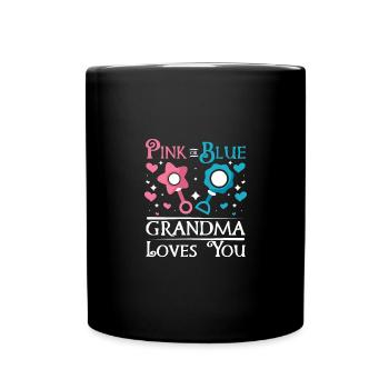 Mamie rose ou bleue t’aime - Mug uni - noir - Devant