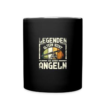 Legends don't age, they go fishing - Full Colour Mug - black - Front