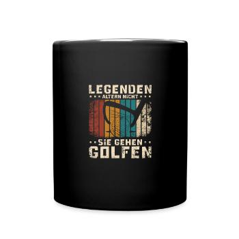 Vintage Legenden altern nicht sie gehen golf - Tasse einfarbig - Schwarz - Vorne