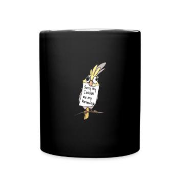 Désolé, mon calopsitte a mangé mes devoirs - Mug uni - noir - Devant