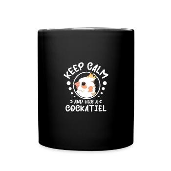 Restez calme et serrez un calopsitte dans vos bras - Mug uni - noir - Devant