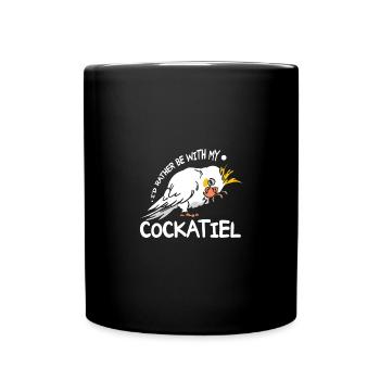 Je préfère être avec mon calopsitte - Mug uni - noir - Devant