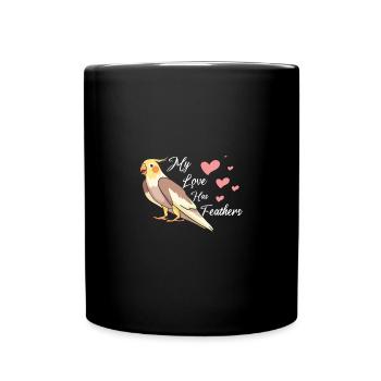 My love has feathers cockatiel - Tasse einfarbig - Schwarz - Vorne