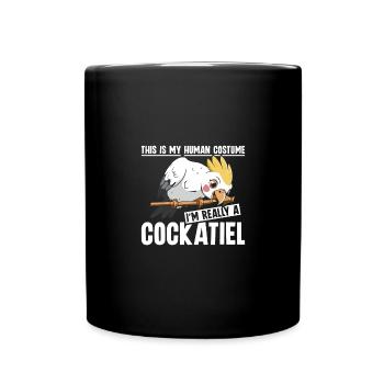 C’est mon costume humain, je suis vraiment un Cockatiel - Mug uni - noir - Devant