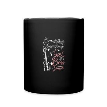 Ne sous-estimez jamais une fille avec une guitare basse - Mug uni - noir - Devant