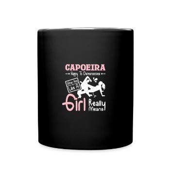 Capoeira hit like a girl - Full Colour Mug - black - Front