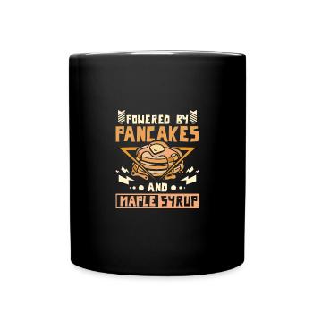 Powered by pancakes and maple syrup - Full Colour Mug - black - Front