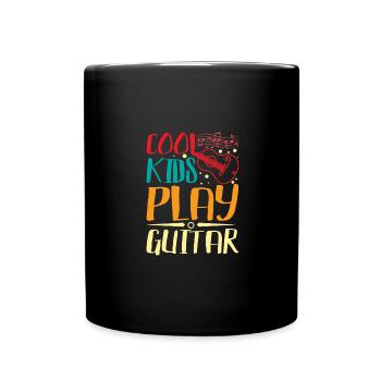 Children Cool kids play guitar - Full Colour Mug - black - Front