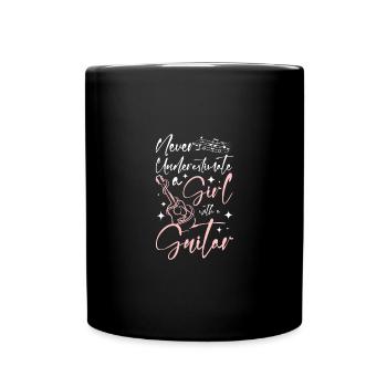 Ne sous-estimez jamais une fille avec une guitare - Mug uni - noir - Devant