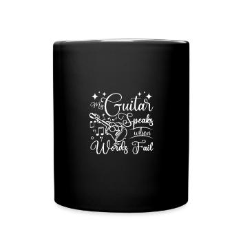 My guitar speaks when words fail - Full Colour Mug - black - Front