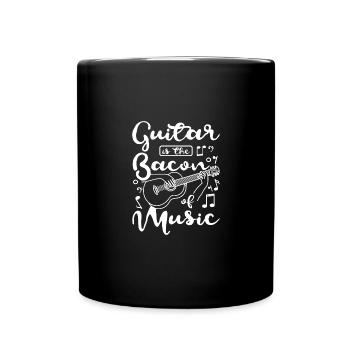 La guitare est le lard de la musique - Mug uni - noir - Devant