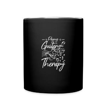 Playing guitar is my therapy - Full Colour Mug - black - Front