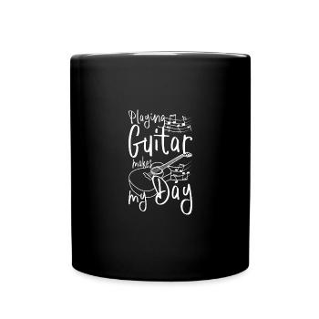 Playing guitar makes my day - Full Colour Mug - black - Front