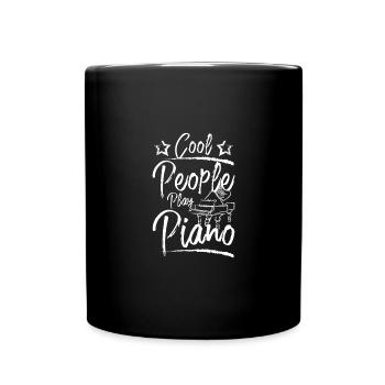 Cool people play piano - Full Colour Mug - black - Front