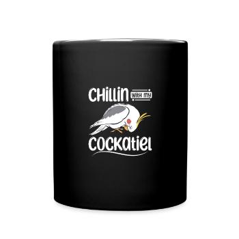 Chillin avec mon Cockatiel - Mug uni - noir - Devant