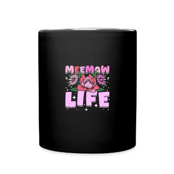 Groovy Flowers Meemaw life - Tasse einfarbig - Schwarz - Vorne