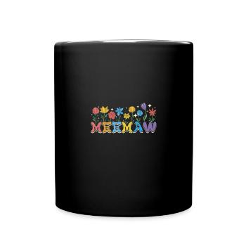 Groovy Flowers Meemaw - Tasse einfarbig - Schwarz - Vorne