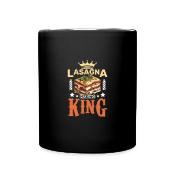 Lasagne faire roi - Mug uni - noir - Devant
