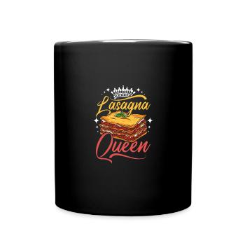 Reine de la lasagne - Mug uni - noir - Devant