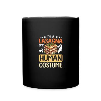 Je suis une Lasagne en costume humain - Mug uni - noir - Devant