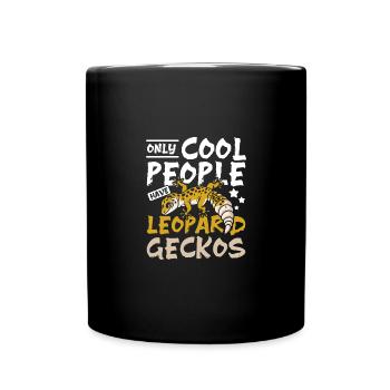 Only cool people have leopard geckos - Full Colour Mug - black - Front