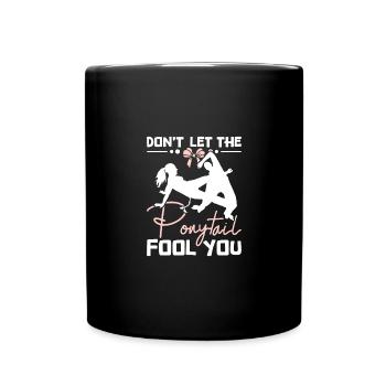 Ne laisse pas la queue de cheval te tromper Capoeira - Mug uni - noir - Devant