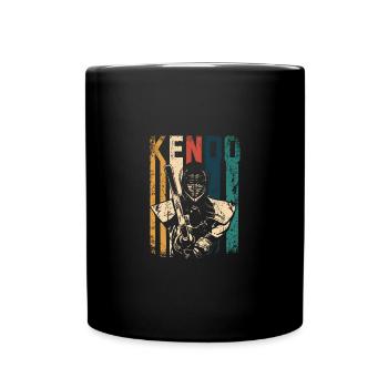 Kendo vintage rétro - Mug uni - noir - Devant