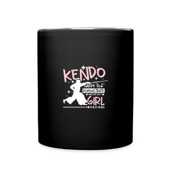 Kendo heureux de montrer ce qui frappait comme une fille - Mug uni - noir - Devant