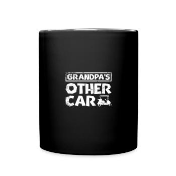 Fathers day Golfing golf cart Grandpas other car - Full Colour Mug - black - Front