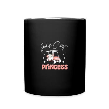 Fille Femmes Voiturette de golf princesse - Mug uni - noir - Devant