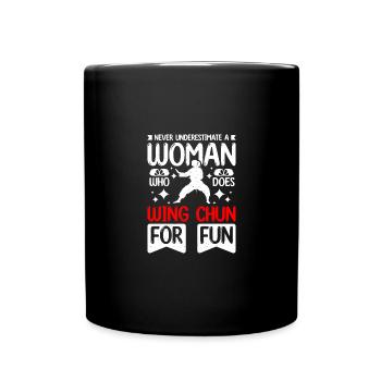 Ne sous-estimez jamais une femme qui fait du wing chun - Mug uni - noir - Devant