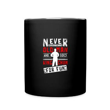 Ne sous-estimez jamais un vieil homme qui fait du wing chun - Mug uni - noir - Devant