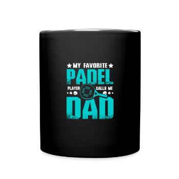 Fête des pères Mon joueur de padel préféré m’appelle papa - Mug uni - noir - Devant