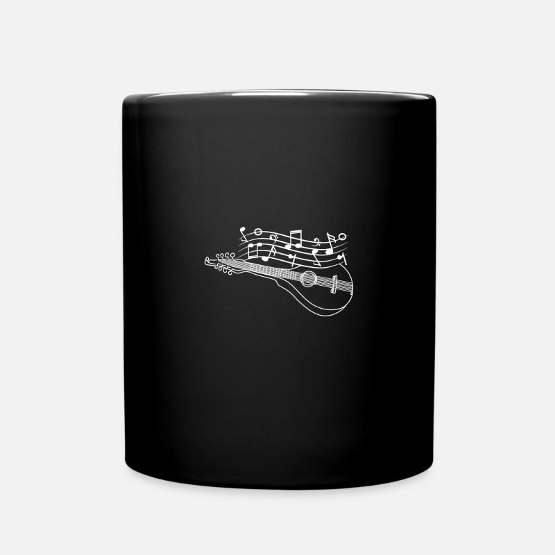 Drawn Mandolin Mandolinist - Tasse einfarbig - Schwarz
