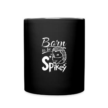 Born to be spikey hedgehog - Full Colour Mug - black - Front