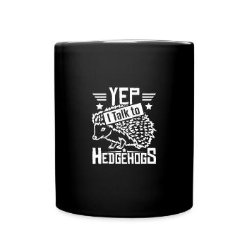 , je parle aux hérissons - Mug uni - noir - Devant
