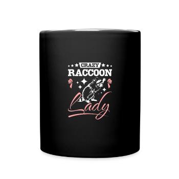 Crazy raccoon lady - Full Colour Mug - black - Front