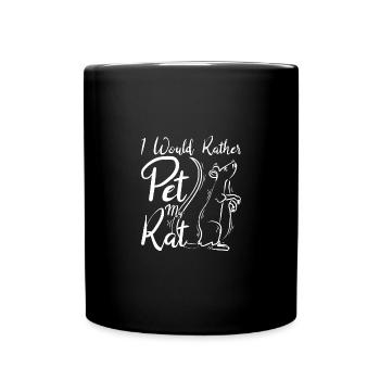 I would rather pet my rat - Tasse einfarbig - Schwarz - Vorne