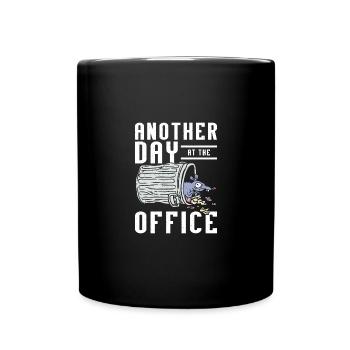 Funny rat another day at the office - Tasse einfarbig - Schwarz - Vorne