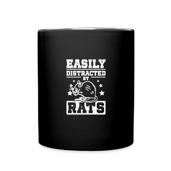 Easily distracted by rats - Tasse einfarbig - Schwarz - Vorne