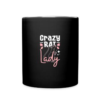 Crazy rat lady - Tasse einfarbig - Schwarz - Vorne