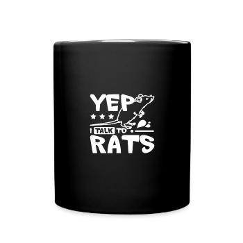 Yep I talk to rats - Full Colour Mug - black - Front